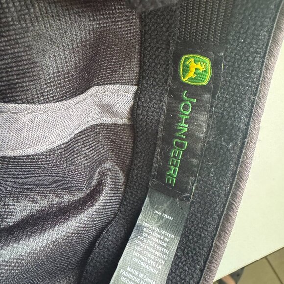 John Deere Stretch Fit Cap Hat Gray Black Mesh Trucker Farm Logo Baseball Dad Ca - Picture 8 of 8
